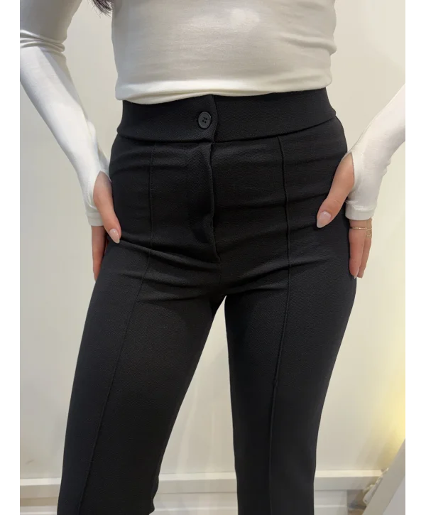 Palazzo Krep Pantolon - Siyah