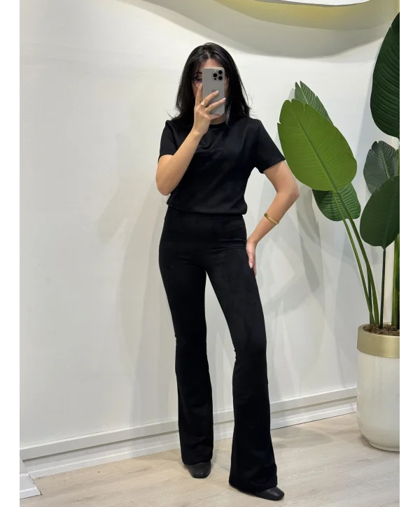 Palazzo Süet İkili Takım - Siyah