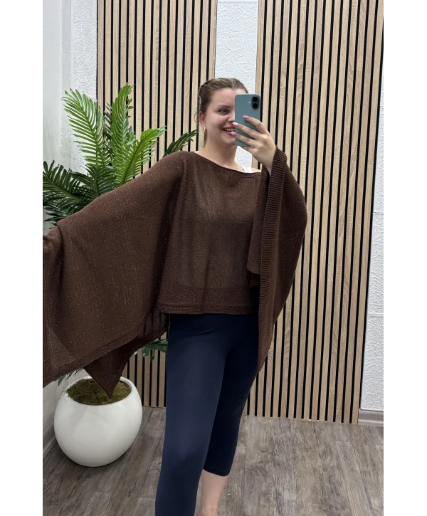 Sim Detay Triko Panço - KAHVERENGİ