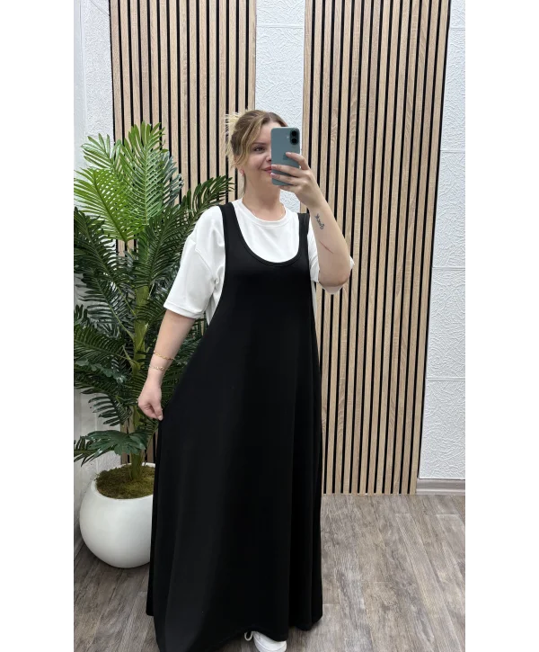 Twist T-shirtlü Elbise - SİYAH