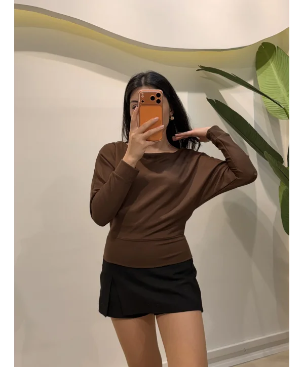 Yarasa Kol Replika Bluz - Kahve