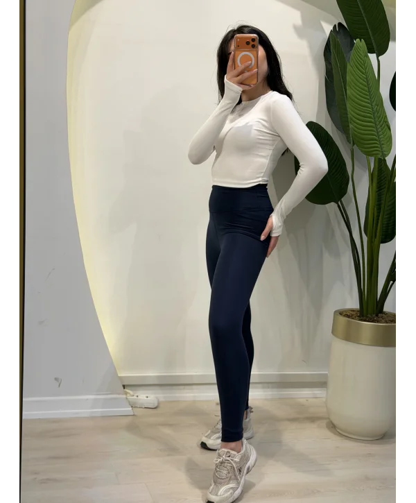 Yüksek Bel Toparlayıcı Replika Tayt - Lacivert