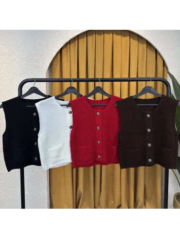 Düğmeli Yarım Kol Hırka