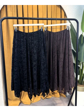 Flok Astarlı Tül Etek