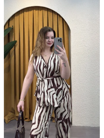 Zebra Desen Salaş İkili Takım