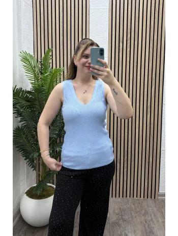 Askılı Triko Atlet - MAVİ