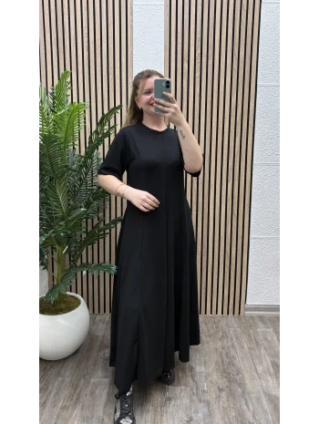 Godeli Modal Cepli Elbise - SİYAH