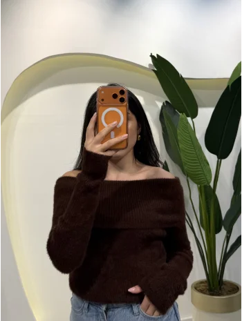 Madonna Yaka Sakallı Kazak - Kahverengi