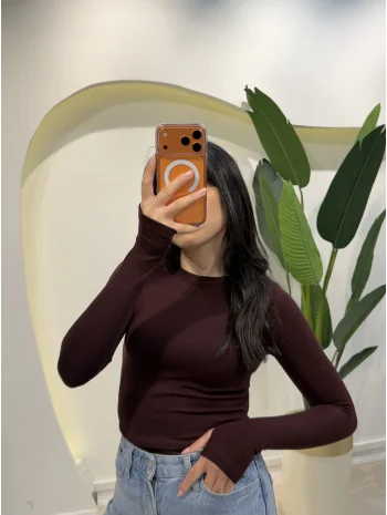 Replika Parmak Geçmeli Bluz - Mürdüm