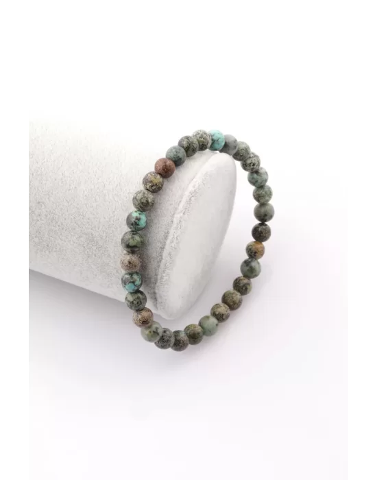 Afrika Turkuaz Doğal Taş Bileklik 6 mm Küre Kesim, Gemstone Bracelet