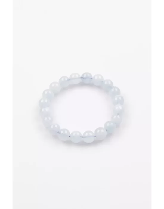 Akuamarin Doğal Taş Bileklik 10 mm Küre Kesim, Gemstone Bracelet