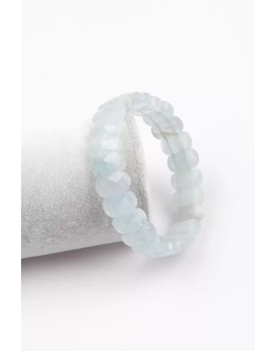 Akuamarin Doğal Taş Bileklik 8 x 14 mm Özel Kesim, Gemstone Bracelet