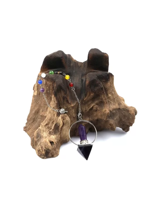 Ametist - Çakra Doğal Taş Pandül Sarkaç, Gemstone Pendulum