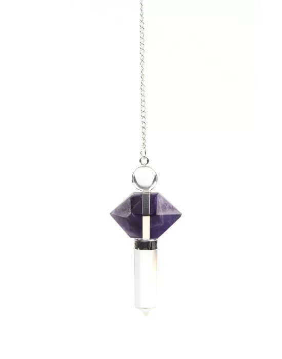 Ametist - Kristal Kuvars Doğal Taş Pandül Sarkaç, Gemstone Pendulum