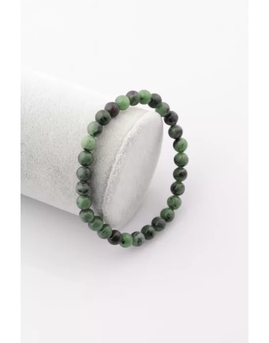 Anyolit Doğal Taş Bileklik 6 mm Küre Kesim, Gemstone Bracelet