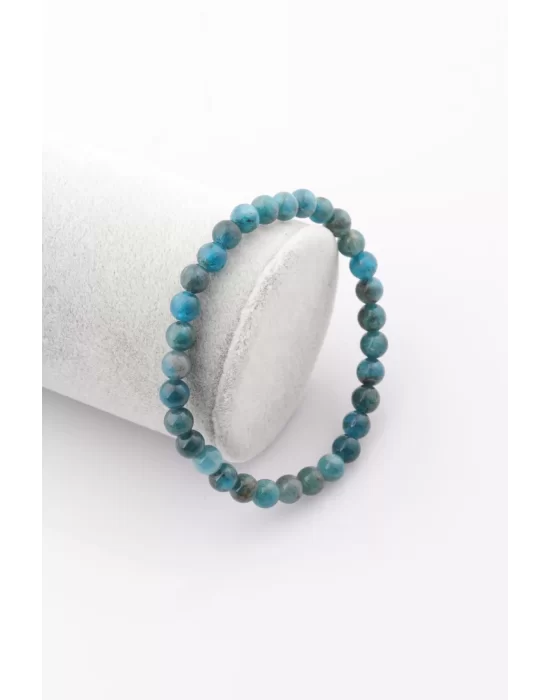 Apatit Doğal Taş Bileklik 6 mm Küre Kesim, Gemstone Bracelet