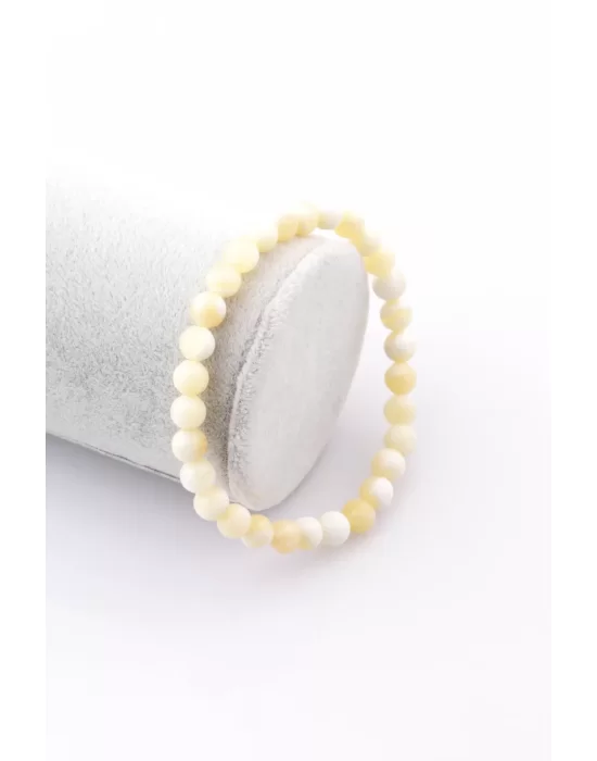 Aragonit Doğal Taş Bileklik 6 mm Küre Kesim, Gemstone Bracelet