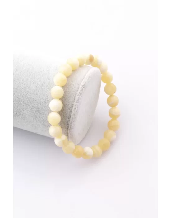 Aragonit Doğal Taş Bileklik 8 mm Küre Kesim, Gemstone Bracelet