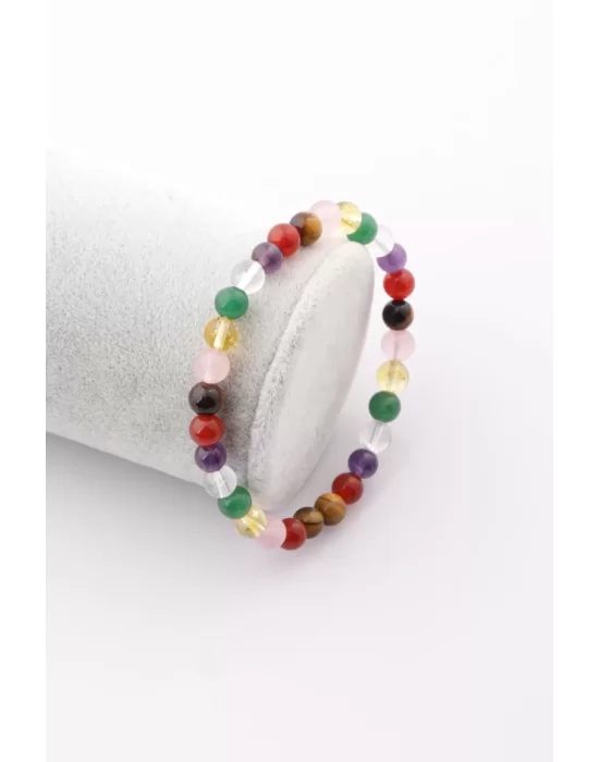 Çakra Doğal Taş Bileklik 6 mm Küre Kesim, Gemstone Bracelet