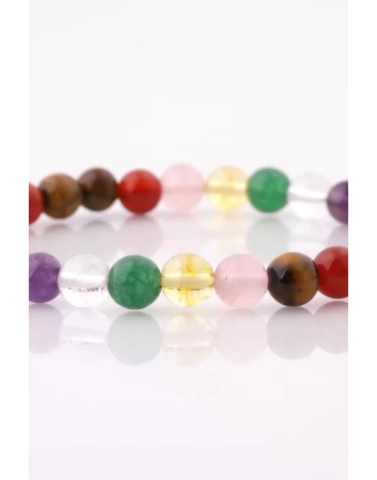 Çakra Doğal Taş Bileklik 6 mm Küre Kesim, Gemstone Bracelet