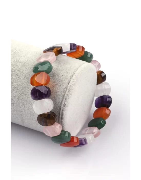 Çakra Doğal Taş Bileklik 9 x 14 mm Özel Kesim, Gemstone Bracelet