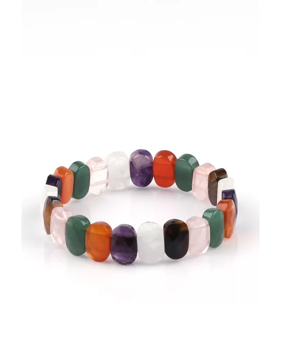 Çakra Doğal Taş Bileklik 9 x 14 mm Özel Kesim, Gemstone Bracelet