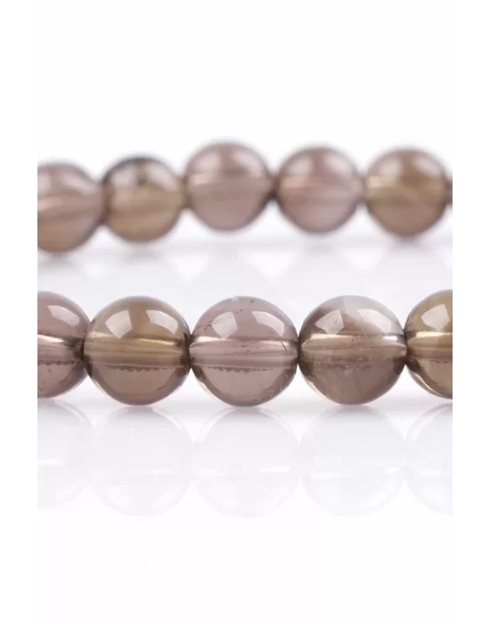 Dumanlı Kuvars Doğal Taş Bileklik 6 mm Küre Kesim, Gemstone Bracelet