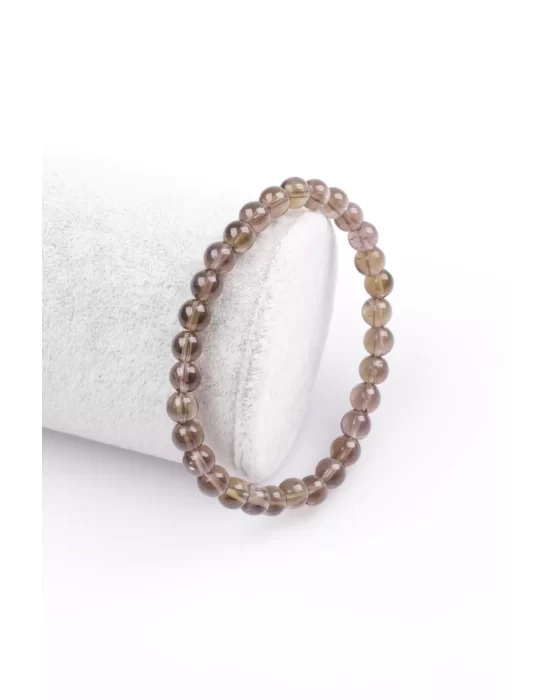 Dumanlı Kuvars Doğal Taş Bileklik 6 mm Küre Kesim, Gemstone Bracelet