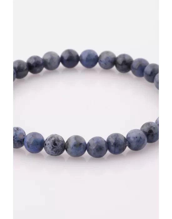 Dumortierit Doğal Taş Bileklik 6 mm Küre Kesim, Gemstone Bracelet