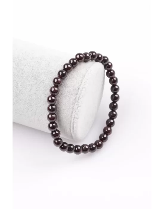 Garnet - Lal Doğal Taş Bileklik 6 mm Küre Kesim, Gemstone Bracelet