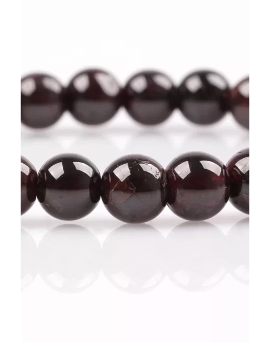 Garnet - Lal Doğal Taş Bileklik 6 mm Küre Kesim, Gemstone Bracelet