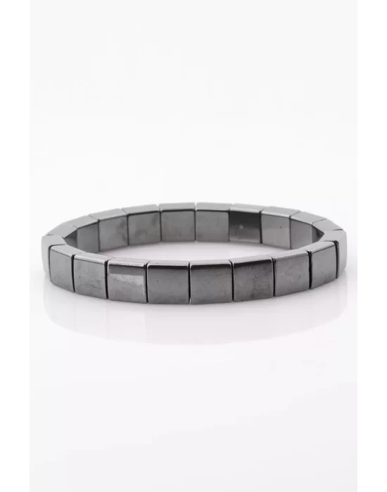 Hematit Doğal Taş Bileklik 10 x 10 mm Özel Kesim, Gemstone Bracelet