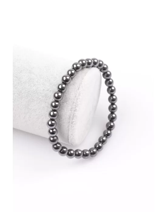 Hematit Doğal Taş Bileklik 6 mm Küre Kesim, Gemstone Bracelet