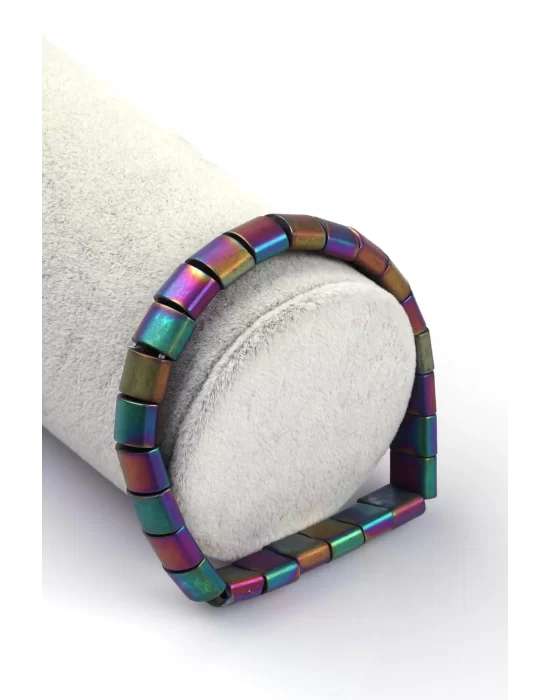 Hematit Doğal Taş Bileklik 7 x 9 mm Özel Kesim, Gemstone Bracelet