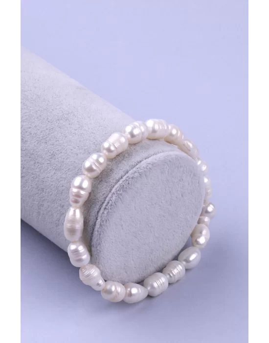 İnci Doğal Taş Bileklik 6 x 10 Şekilsiz Kesim, Gemstone Bracelet