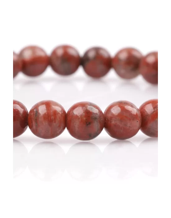 Jasper Doğal Taş Bileklik 6 mm Küre Kesim, Gemstone Bracelet