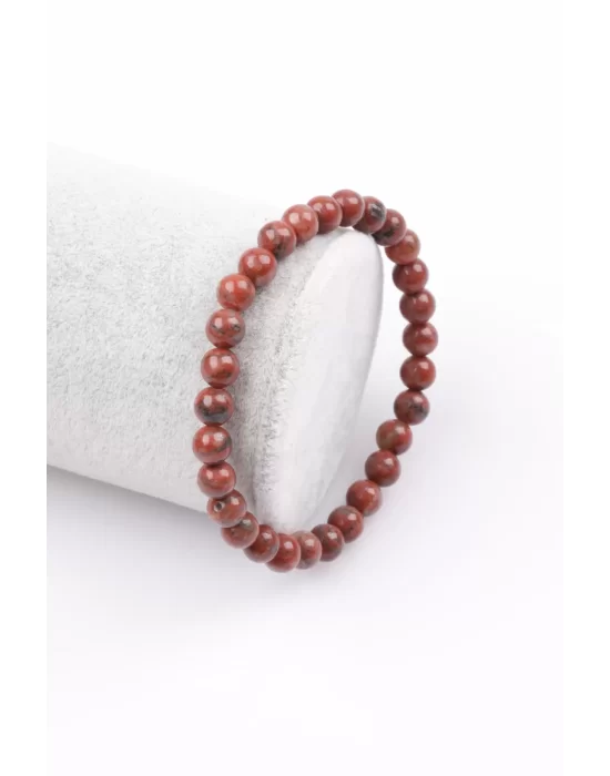 Jasper Doğal Taş Bileklik 6 mm Küre Kesim, Gemstone Bracelet