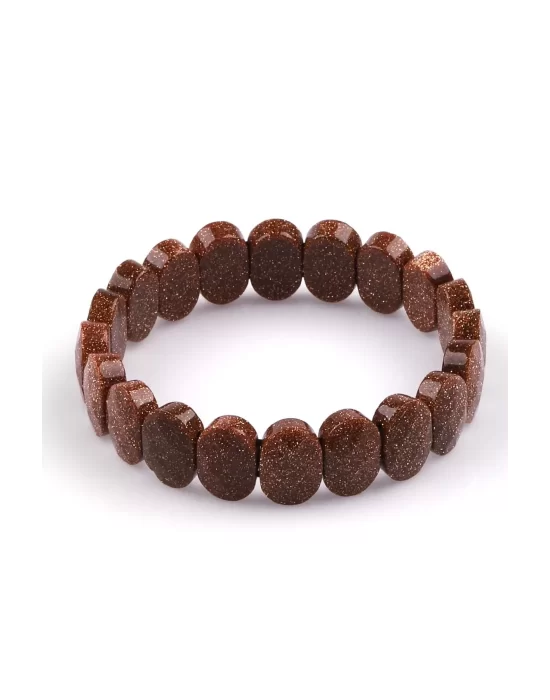 Kahverengi Yıldız Taşı Doğal Taş Bileklik 10 x 14 mm Özel Kesim, Gemstone Bracelet