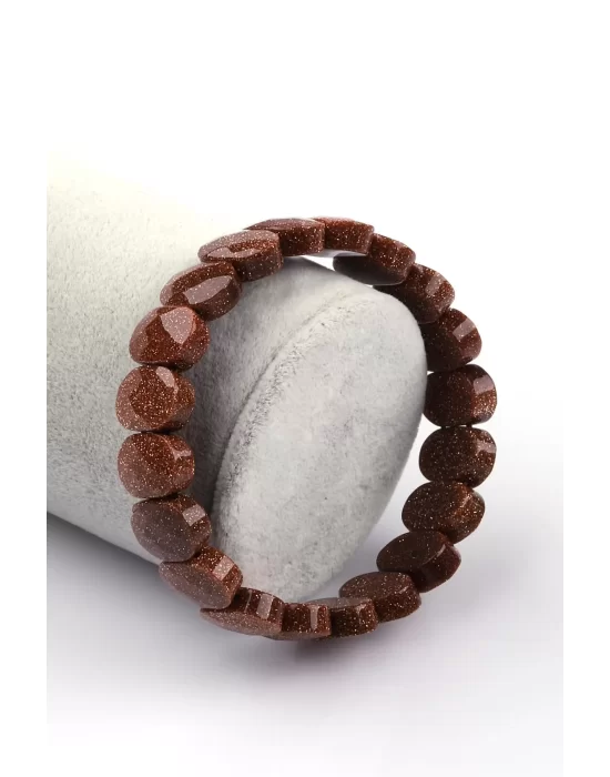 Kahverengi Yıldız Taşı Doğal Taş Bileklik 10 x 14 mm Özel Kesim, Gemstone Bracelet