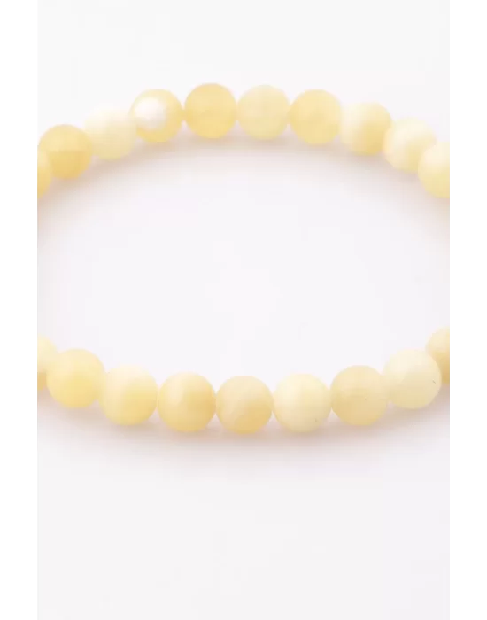 Kalsit Doğal Taş Bileklik 6 mm Küre Kesim, Gemstone Bracelet