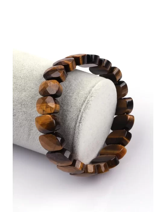 Kaplan Gözü Doğal Taş Bileklik 10 x 15 mm Özel Kesim, Gemstone Bracelet