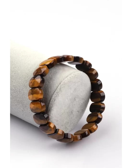 Kaplan Gözü Doğal Taş Bileklik 9 x 14 mm Özel Kesim, Gemstone Bracelet