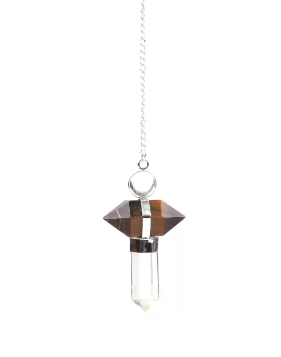 Kaplan Gözü - Kristal Kuvars Doğal Taş Pandül Sarkaç, Gemstone Pendulum