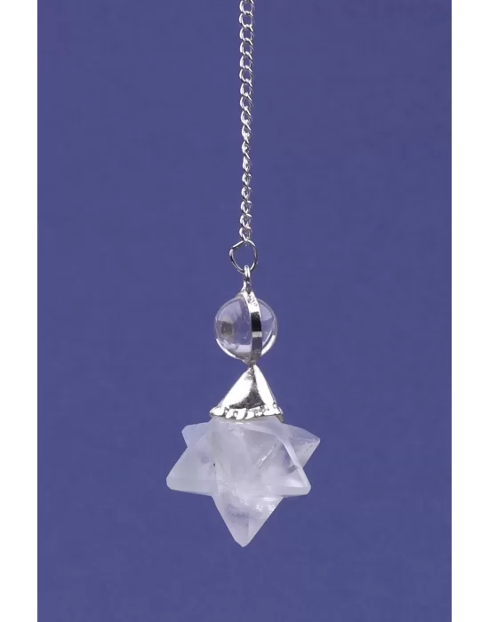 Kristal Kuvars Doğal Taş Merkaba Pandül Sarkaç, Gemstone Pendulum