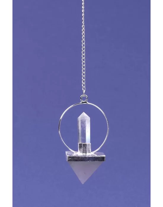 Kristal Kuvars Doğal Taş Pandül Sarkaç, Gemstone Pendulum