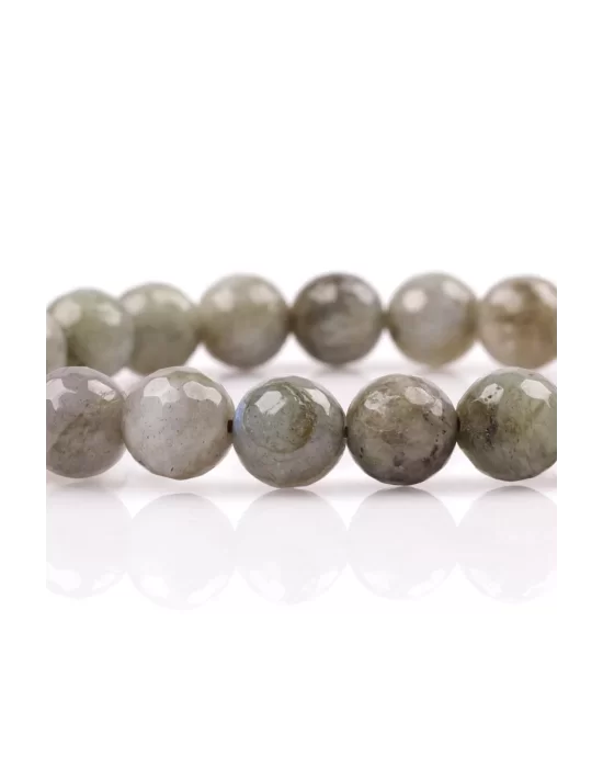 Labradorit Doğal Taş Bileklik 8 mm Fasetli Küre Kesim, Gemstone Bracelet