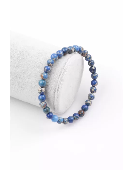 Lacivert Varisit Doğal Taş Bileklik 6 mm Küre Kesim, Gemstone Bracelet