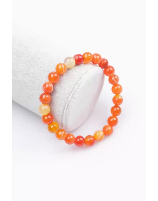 Madagaskar Akik Doğal Taş Bileklik 8 mm Küre Kesim, Gemstone Bracelet