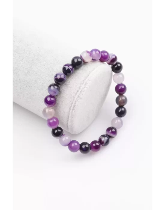 Madagaskar Akik Doğal Taş Bileklik 8 mm Küre Kesim, Gemstone Bracelet