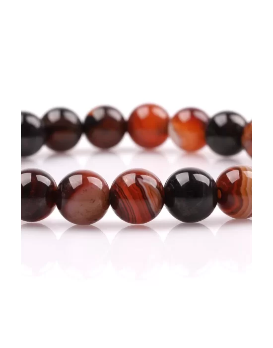 Madagaskar Akik Doğal Taş Bileklik 8 mm Küre Kesim, Gemstone Bracelet